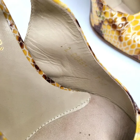 Donald J. Pliner Couture Python Leather Pumps Ankle Wrap Heels Size 7.5 M - Picture 4 of 7